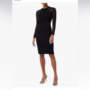 French Connection Womens Viven Paneled Long Sleeve Dress